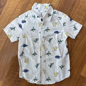 Carter’s 3T dinosaur plain sports, collard button-down short sleeve